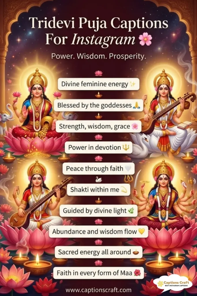 127+ Inspiring Tridevi Puja Captions For Instagram and Quotes You Can't Miss