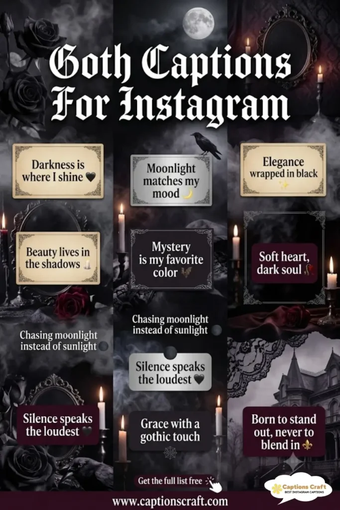 127+ Enigmatic Goth Captions For Instagram And Quotes That Speak to Your Dark Soul