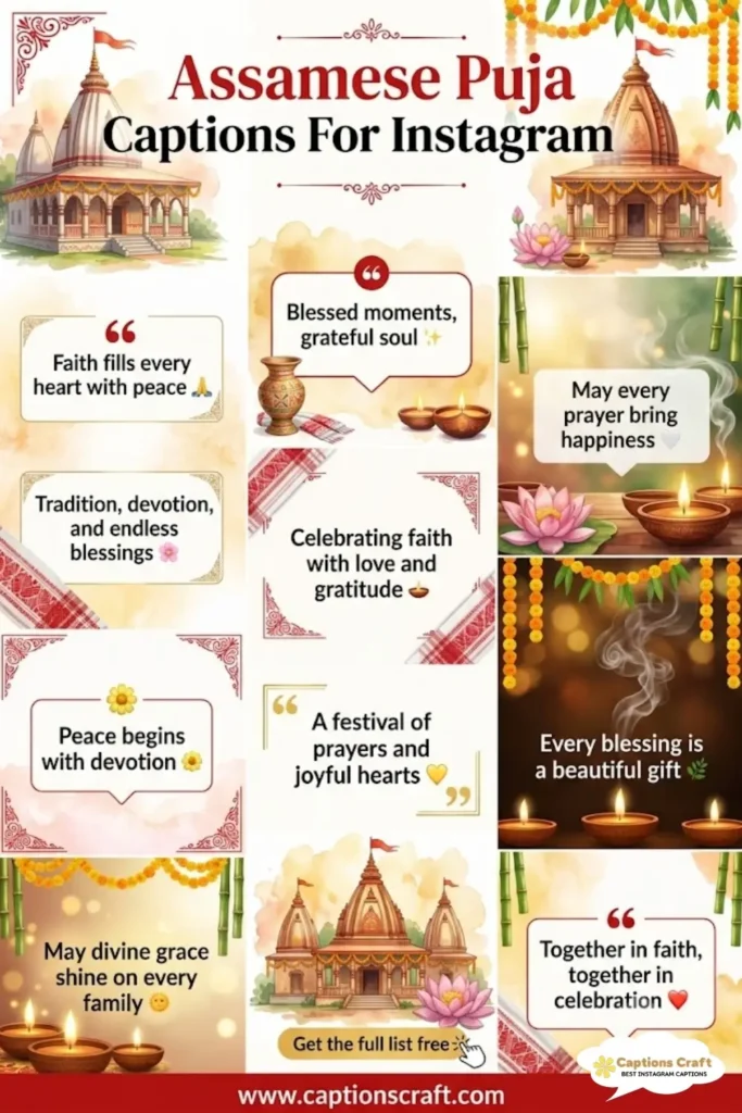 Celebrate Assamese Puja Captions For Instagram and Quotes with 135+ Inspiring Moments