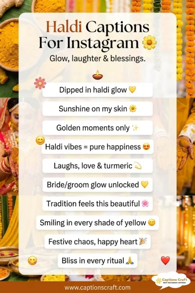 127+ Creative Haldi Captions For Instagram and Quotes to Brighten Your Celebrations