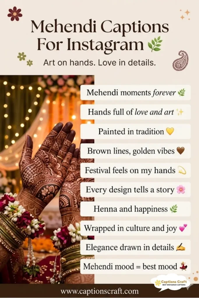 143+ Magical Mehendi Captions For Instagram and Quotes to Inspire You