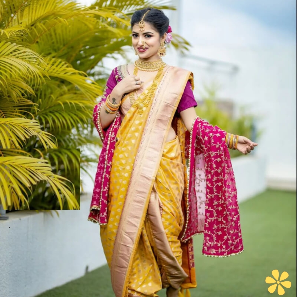 Stylish Nauvari Saree Captions For Instagram Posts