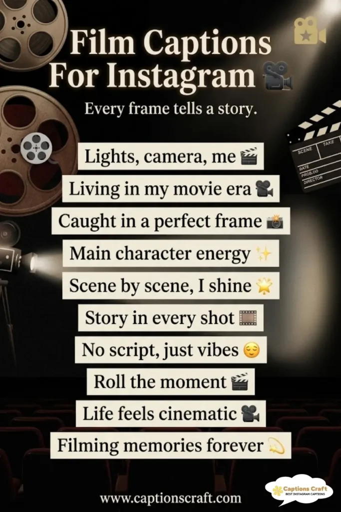 135+ Powerful Film Captions For Instagram And Quotes to Ignite Your Cinematic Spirit
