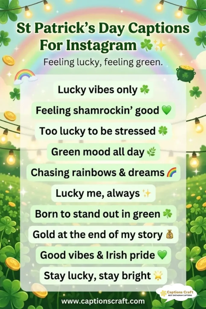 127+ Magical St Patricks Day Captions For Instagram and Quotes to Celebrate Luck