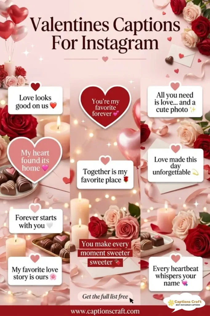 145+ Irresistible Valentines Captions For Instagram and Quotes to Spark Romance