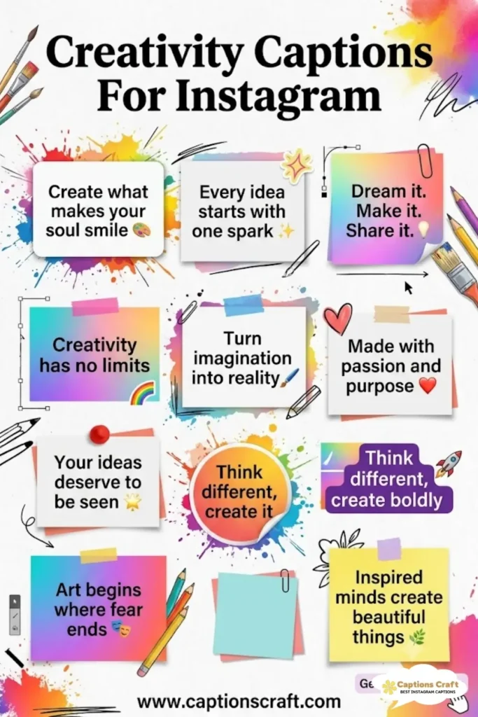 Unleash Your Imagination with 139+ Creativity Captions For Instagram and Quotes in 2026