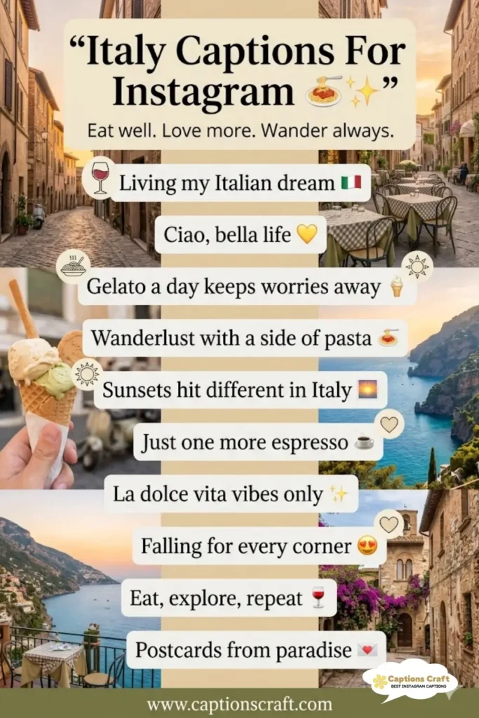 123+ Inspiring Italy Captions For Instagram And Quotes That Capture La Dolce Vita