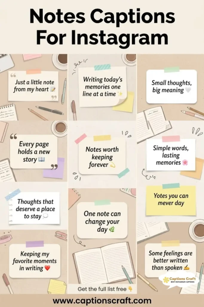 139+ Inspiring Notes Captions For Instagram That Spark Creativity and Connection
