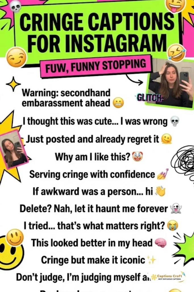 129+ Funny Cringe Captions For Instagram With Awkward Energy