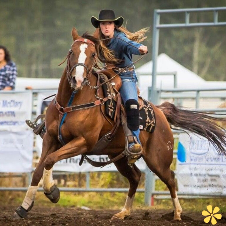 A determined rider skillfully controls a galloping horse during a rodeo.