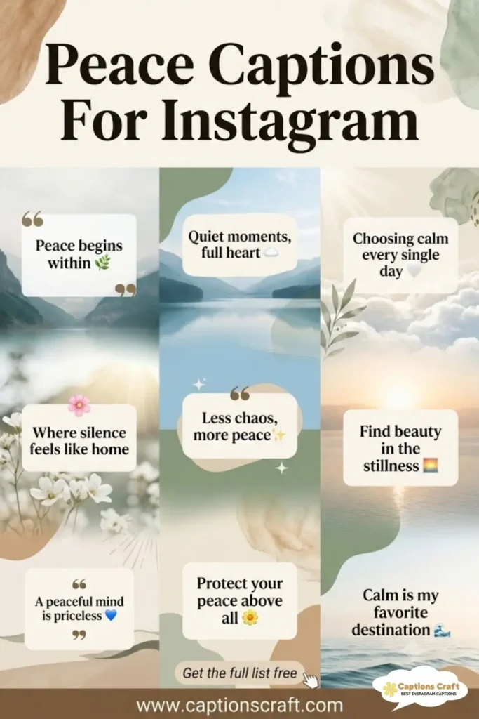 145+ Inspirational Peace Captions For Instagram and Quotes For Serene Vibes
