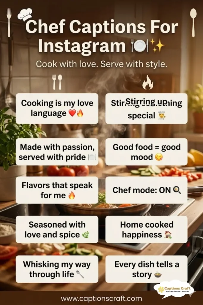 135+ Creative Chef Captions For Instagram and Quotes For Food Lovers