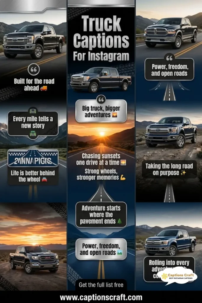 147+ Cool Truck Captions For Instagram For Road-Trip Vibes 🚚