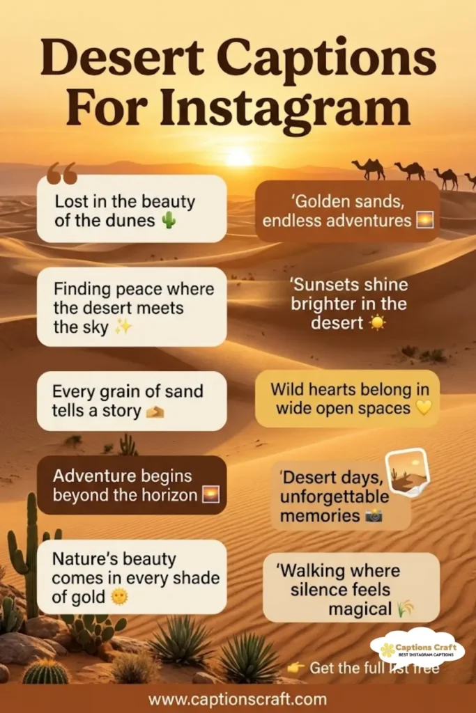 145+ Stunning Desert Captions For Instagram With Sun-Kissed Vibes
