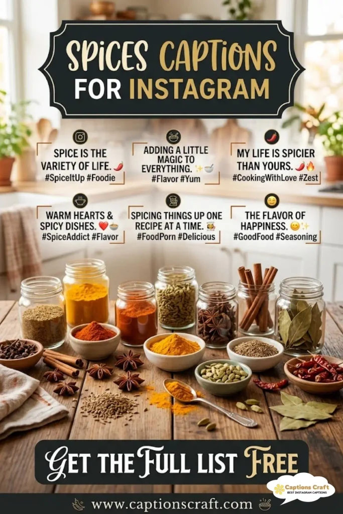 129+ Essential Spices Captions For Instagram and Quotes That Spice Up Your Feed