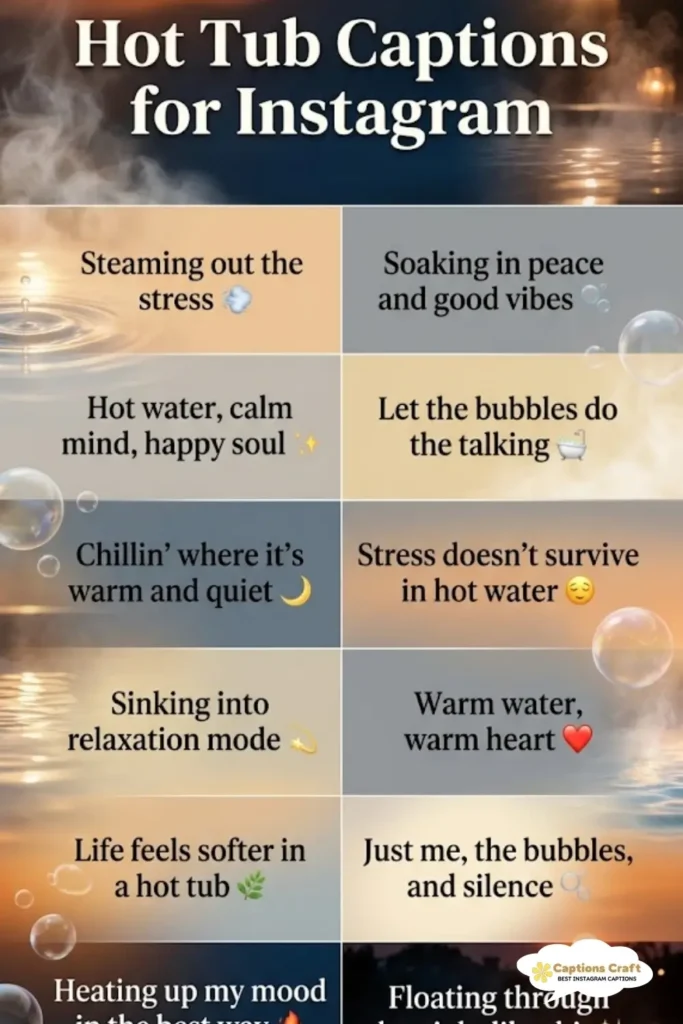 127+ Must-Have Hot Tub Captions For Instagram That Spark Joy and Fun Quotes