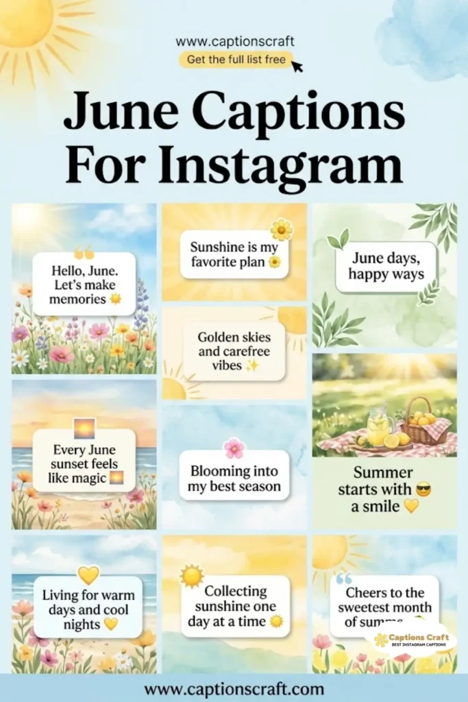 137+ Essential June Captions For Instagram and Quotes to Spark Engagement Now