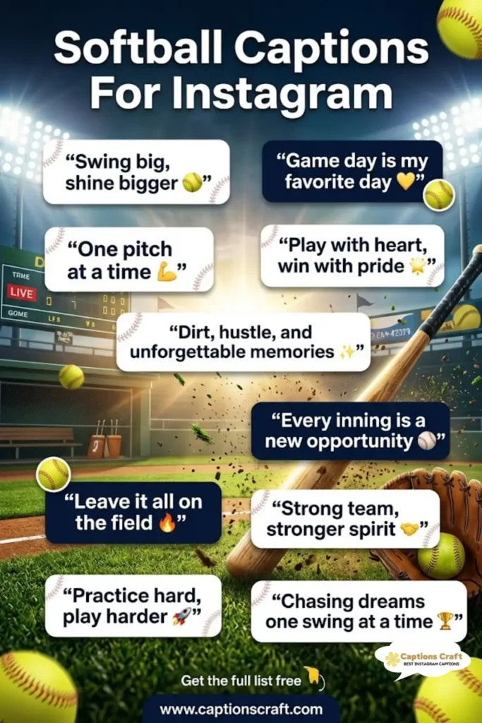 127+ Powerful Softball Captions For Instagram and Inspiring Quotes to Shine