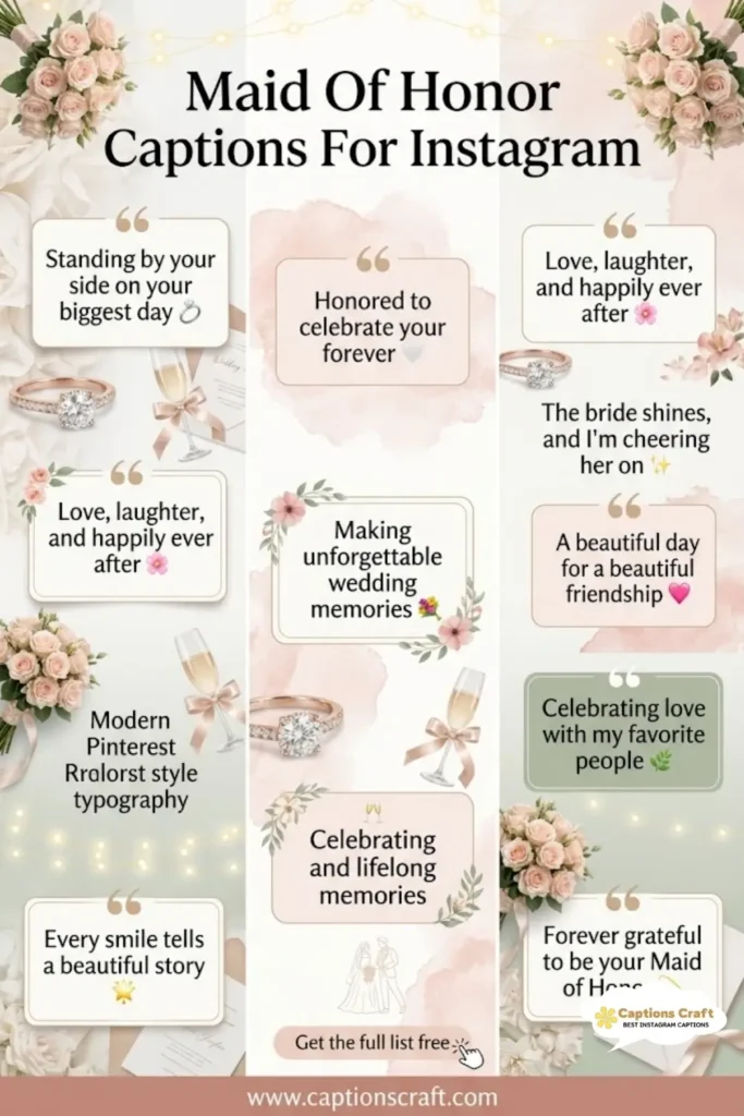 137+ Essential Maid Of Honor Captions For Instagram That Spark Joy and Connection Quotes