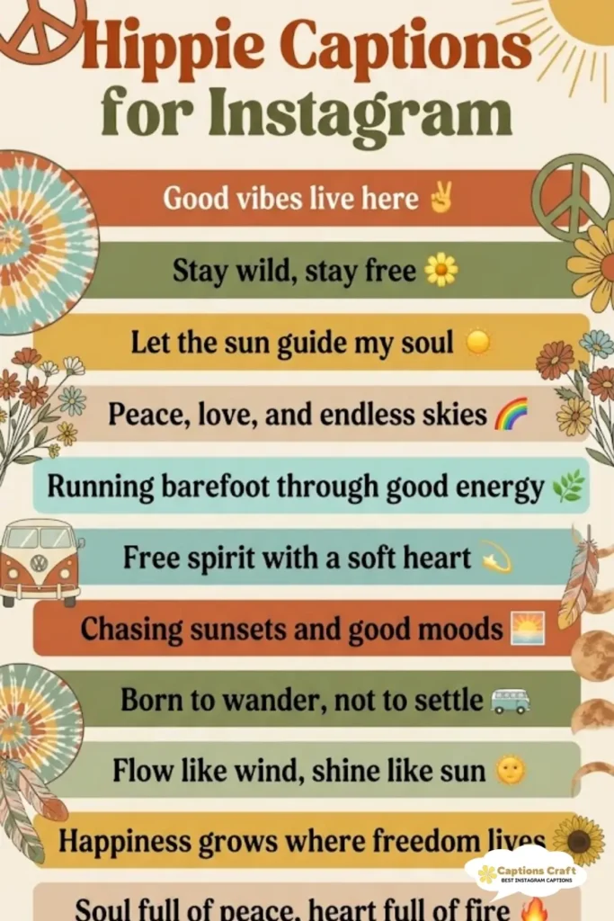 125+ Inspiring Hippie Captions For Instagram and Quotes to Spark Your Creativity