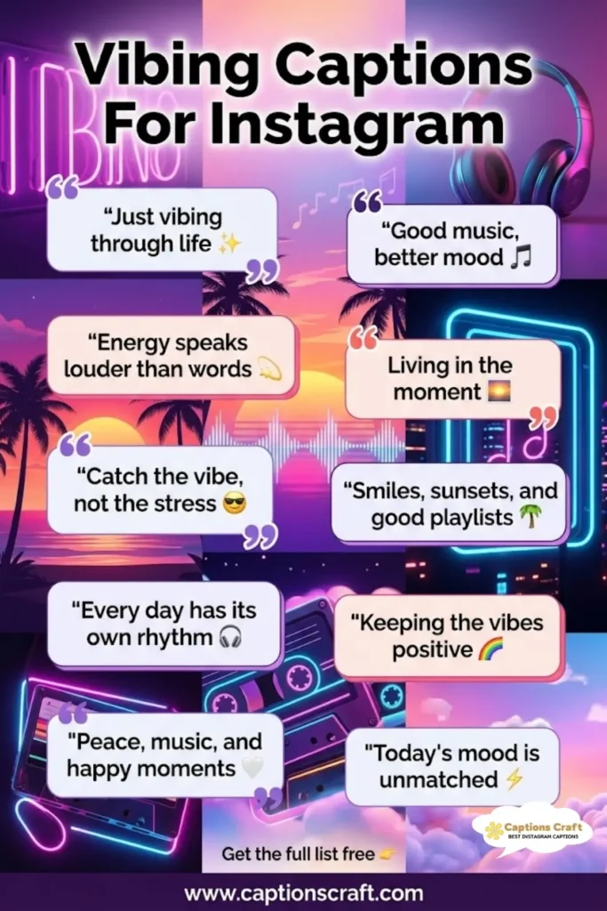 Catch the Vibe with 143+ Unique Vibing Captions For Instagram And Quotes That Shine Bright