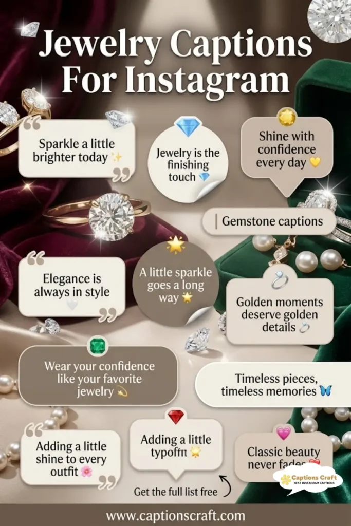 Sparkle with Style: 137+ Stunning Jewelry Captions For Instagram And Quotes
