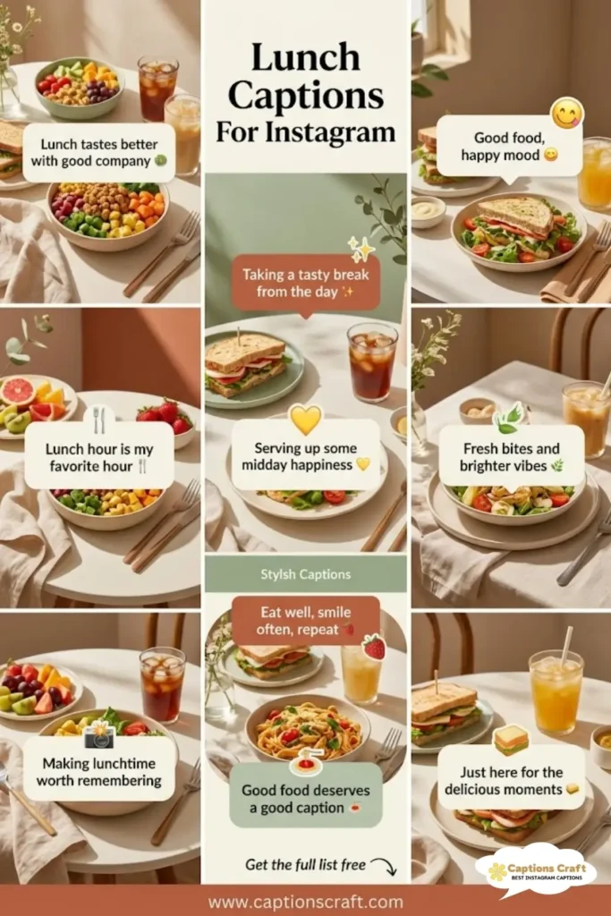 137+ Irresistible Lunch Captions For Instagram That Spark Joy and Engagement Quotes