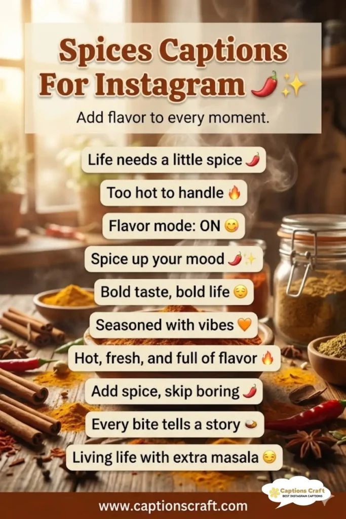 129+ Essential Spices Captions For Instagram and Quotes That Spice Up Your Feed