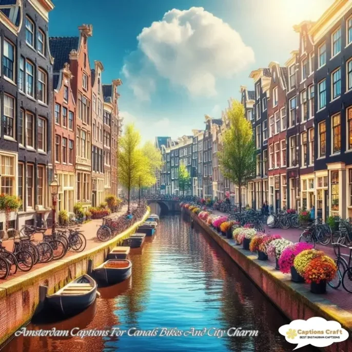 Amsterdam Captions For Canals Bikes And City Charm