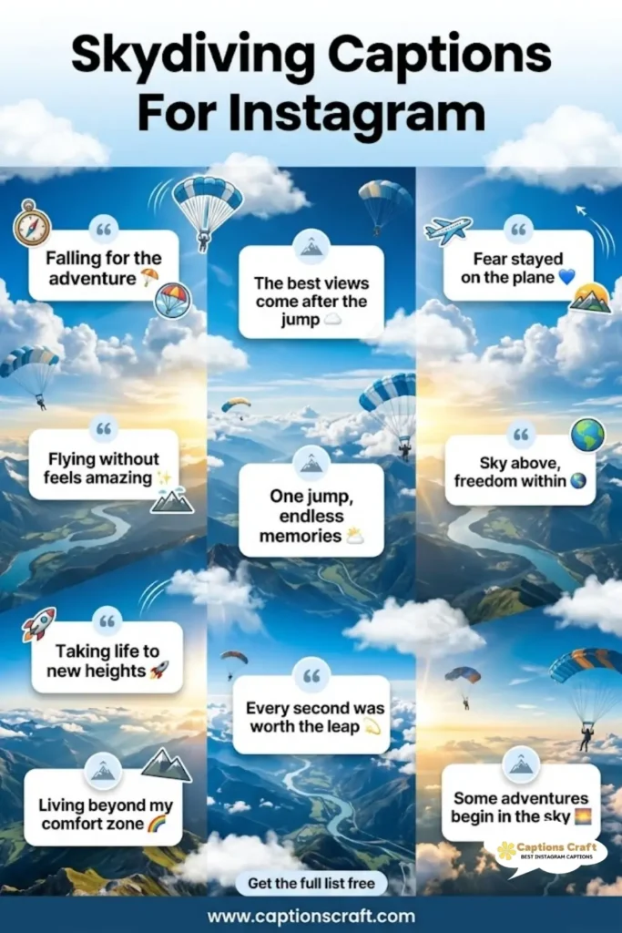 139+ Unforgettable Skydiving Captions For Instagram and Quotes That Inspire Adventure