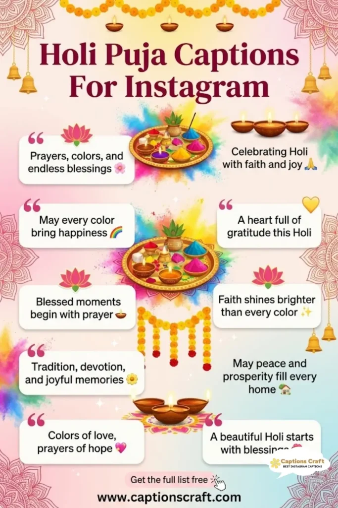 125+ Creative Holi Puja Captions For Instagram to Celebrate Colorful Moments