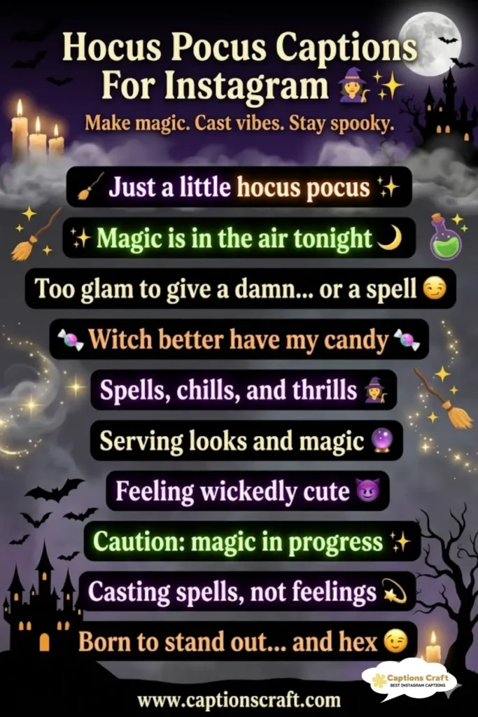 139+ Enchanting Hocus Pocus Captions For Instagram and Magical Quotes to Bewitch Your Feed