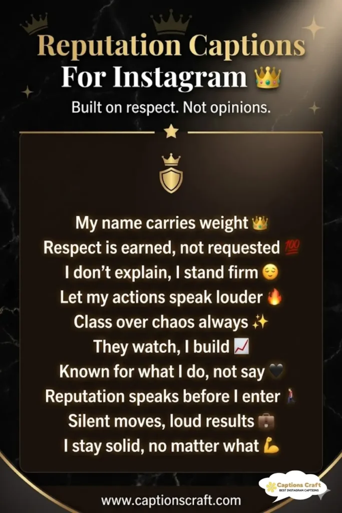 137+ Essential Reputation Captions For Instagram That Inspire and Motivate Quotes