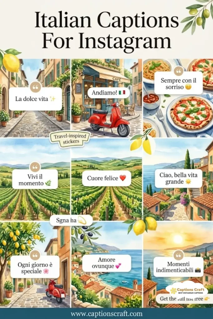 147+ Inspiring Italian Captions For Instagram And Quotes That Spark Joy and Creativity