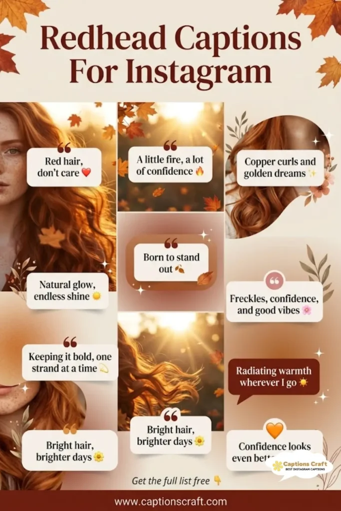 137+ Must-Have Redhead Captions For Instagram and Quotes to Stand Out Now