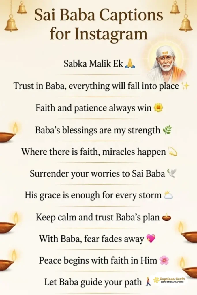 137+ Inspiring Sai Baba Captions For Instagram and Quotes That Ignite Faith