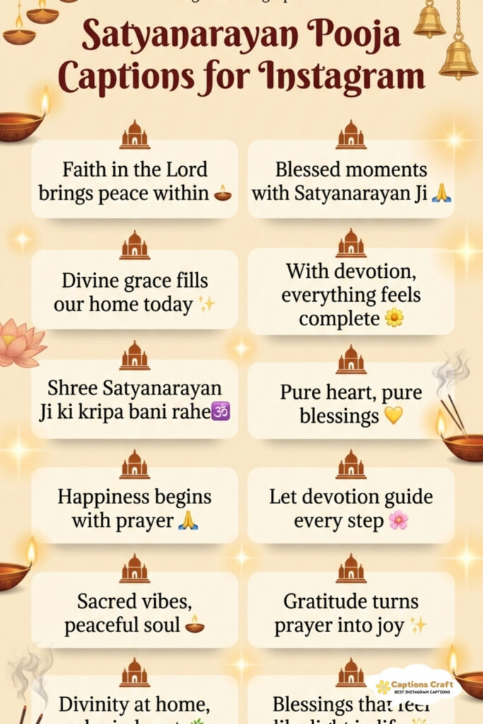 129+ Essential Satyanarayan Pooja Captions For Instagram and Quotes You Need Now