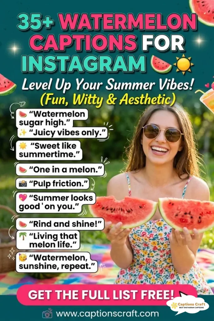 135+ Watermelon Captions For Instagram for Refreshing Summer Vibes
